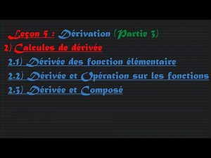 Cours complet sur la dérivation terminale ( Fonctions élémentaire, Opérations et composée)