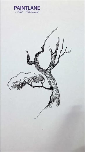 Pencil shading and Pen Art a Tree #shorts #art #pencil shading and pen art