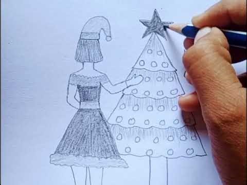How to draw christmas day drawing ! Merry christmas drawing ! Easy drawing
