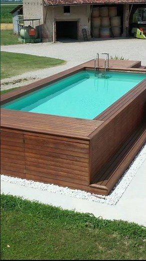 Piscina fuori terra rivestita artigianali e su misura ideale per il giardino di casa tua #shorts