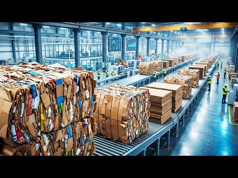 Inside Cardboard Waste to Corrugated Sheets Factory - Full Manufacturing Process