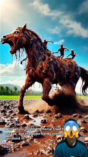 Thousands of aliens cover the horse #alien