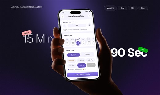 Restaurant Booking Form UI Design – UX Case Study - Saidur Zaman Saimon