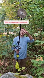 This is my homemade brush trimmer, i mounted a saw blade onto my weedwacker and it's perfect for cutting brush. It's got tons of power, you don't have to bend down and it cuts through smaller wood easily. #tooltip #hometips #homemadetools #brushclearing #treework #treefelling #treework #arborist #arboristlife #arboristsofinstagram #firewoodprocessor #ryobination #ryobinorth #ryobitools #hometips #homerenos #diyproject #handymanservice #cottagelife #carpentrytools #renotools #bluecollar #ryobinat