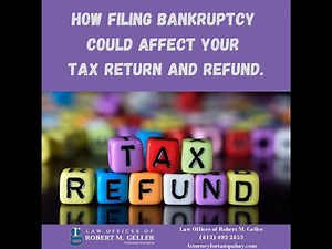 How filing bankruptcy could affect your tax return and refund. Attorney Robert Geller.