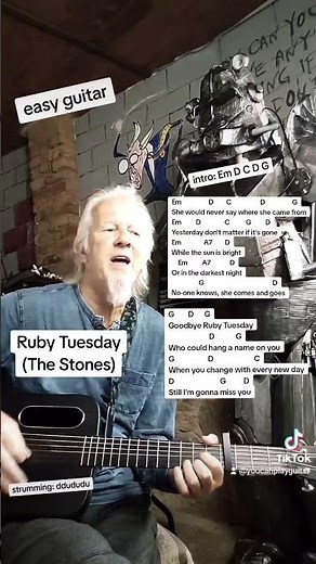 Ruby Tuesday (The Rolling Stones) for easy acoustic guitar