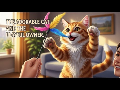 Witnessing The adorable cat and the playful owner's Heartwarming Bond