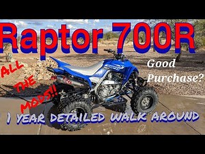 Raptor 700r 1 year ownership review and detailed review of all the modifications.