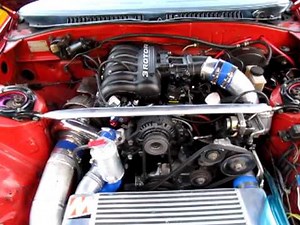 Rotary-Works Mazda Rx7 20B Drift Cars Idling.