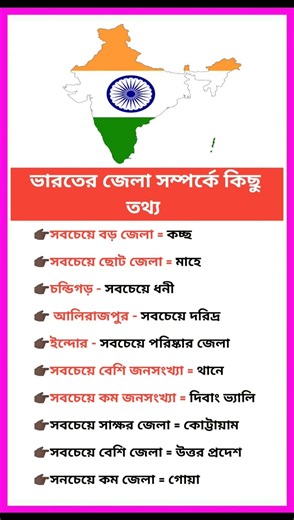 ভারতের জেলা সম্পর্কে কিছু তথ্য।#shorts #shortsfeed #gk #knowledge