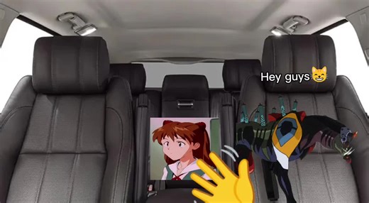 eva 02 gamma gets auska in the back seat and auska crashes out