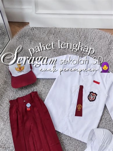 Seragam SD anak perempuan paket lengkap 👧🎒 Topi, baju, rok, dasi bonus sabuk & kaos kaki Tinggal pilih ukuran, langsung siap sekolah, Bun! 📚✨” #seragamsd #seragamanak #bajuanaksekolah #seragamlengkap #paketseragam