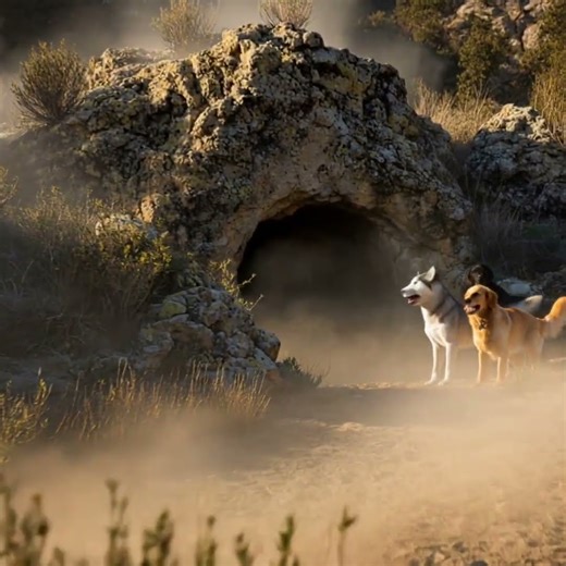 Three Dogs' Cave Adventure: Wild Boar Appears, Bear Emerges, Instant Escape