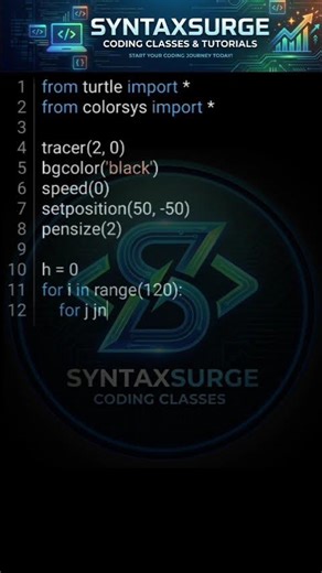 Amazing Flower Design using Python turtle 🐢 #python #coding #funny #viral #trending #design #shorts