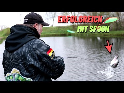 Successful at the trout lake - fishing with spoons for trout