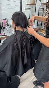 Choppity chop!! 😮 👏 Our client had wanted a big change for a long time!! This gorgeous untreated natural hair is perfect for donation 🤗 That’s why it has been sectioned into neat small plaits! #claraemilyhair #haircut #chop #donate #change @Hair by Ang | Clara Emily Hair