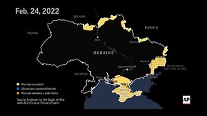 Animation shows territorial shifts in Ukraine since start of war