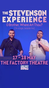 🎤 The Stevenson Experience – Live! Award-winning identical twin musical comedy duo are back with a brand-new show full of: 🎶 Hilarious songs 🤣 Sharp banter 👊 Sibling rivalry (the loving kind) Benjamin’s a bestselling author (over 1 million books sold 📚), James… well, he’s also doing great. 📅 Sat 17 & Sun 18 May, The Factory Theatre 🎟️ Don’t miss the Stevos – two-time Best Comedy Show nominees & crowd faves! #sydneycomedyfestival #SCF #StevensonExperience #LiveComedy #MusicalComedy | Sydne