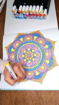 🩷 Relaxing Mandala 05 coloring Speed Up! #relaxingart #manadalaart #coloring
