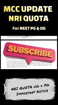 NEET 2026 NRI Quota: Who is Eligible? MCC Official Notice Full Details