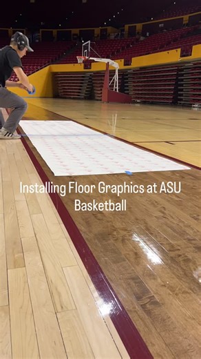 Vanguard Vinyl Wraps & Graphics LLC on Instagram: "Installing sponsorship court graphics at ASU Sun Devils Basketball Arena 🏀 @vanguardvinylwraps"