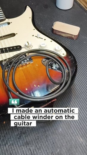 😎 : I made an automatic cable winder on the guitar #guitar #guitarplayer #guitarrepair | Ahyan Juanda Subarkah