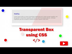 How to create Transparent box using HTML and CSS
