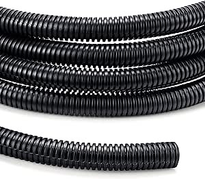 Wire Loom 3/8 inch 10ft, YCLYC Split Loom, Outdoor Cord Protector, Flexible Wire Conduit Automotive, Wire Protector Tubing, Black