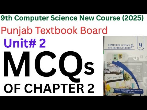 Chapter 2 – MCQs OF CHAPTER 2 | 9th Class Computer Sci 2025