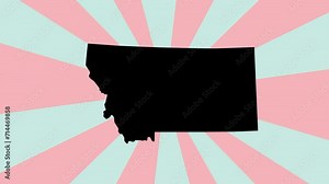 Animated map of the state of Montana with a rotating background