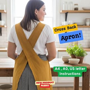 Cross-back Apron Sewing Pattern PDF • Easy Beginner Apron • Japanese Apron• Artist & Kitchen Apron • Digital Download • Pinafore Apron - Etsy