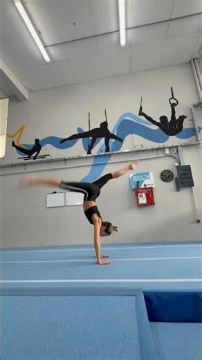 Back handspring alone 🥳 -beam and floor