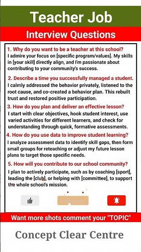 Top 5 Teacher Job Interview Questions and Answers | Teaching Interview Questions and Answers 😁😁
