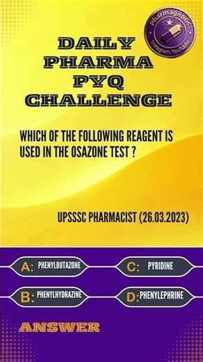 Can You Solve This Pharmaceutical Chemistry PYQ MCQ 22 ? 30 seconds to answer...The solution in end