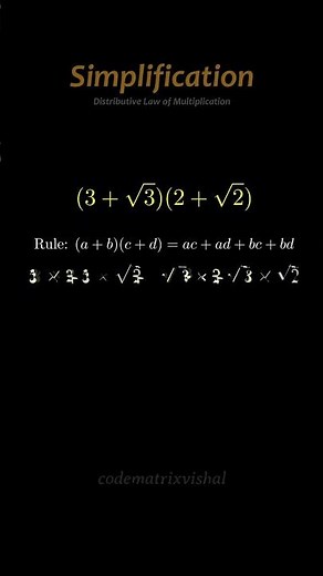 Simplification Using Distributive Law of Multiplication | Algebra Basics | Class 10 Maths #maths
