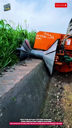 Tractor Rotary Ditcher Cutting 30 cm Deep Farm Irrigation Channels
