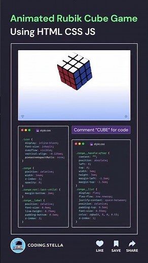 animated Rubik cube game using html css js ✔️