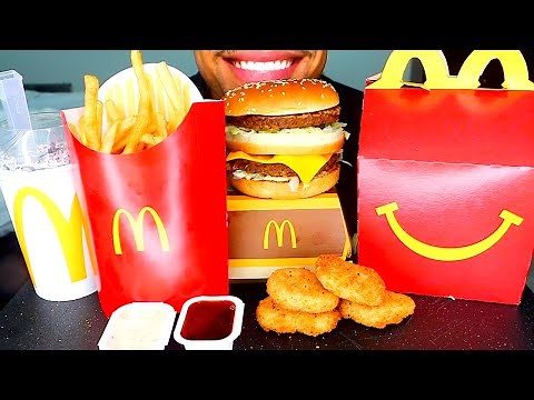 ASMR | MCDONALD'S CHICKEN NUGGETS BIG MAC HAPPY MEAL | OREO MCFLURRY | MUKBANG EATING NO TALKING JER