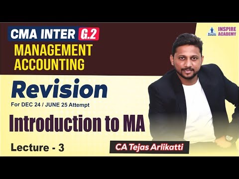 REVISION CMA INTER | MA | CH 1 INTRODUCTION TO MA LEC 1 | CA TEJAS ARLIKATTI | DEC 24