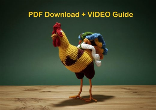 Crochet Rooster Amigurumi Pattern | Detailed PDF + VIDEO Tutorial (instant Download) - Etsy