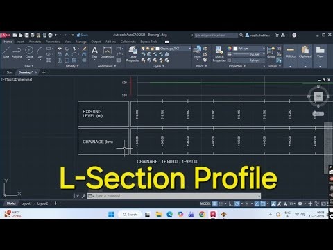 How to draw L-Section profile in Autocad.