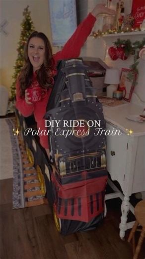 FULL VIDEO IS ON MY CHANNEL // DIY RIDE ON TRAIN // DOLLAR STORE DIY // ✨ #polarexpress #DIY