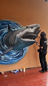 1.7M views · 20K reactions | 3D Shark Mural Painting by Veri Apriyatno Medium: Acrylic on Wall Music: Always Be Building by Global Genius | DRAWING PENCIL | Facebook