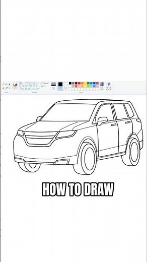 3D Car Drawing step by step. #shorts #mspaintdrawing #computerdrawing #cardrawing