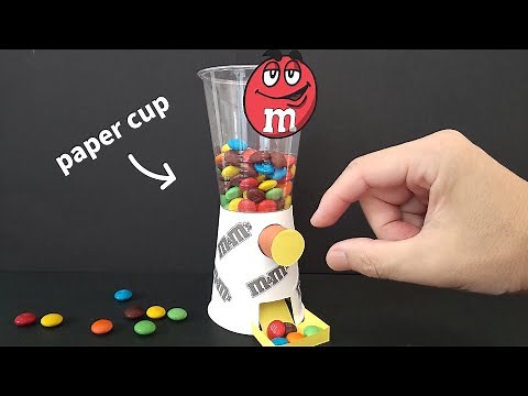 DIY How to make Candy Dispenser from Paper Cup Craft｜Paper Craft Ideas with M&M's