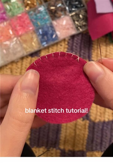 blanket stitch tutorial!!! this is the stitch I use to sew up the sides of all of my felt ornaments 🎄 it creates a nice finishing touch :) #christmas #christmasornaments #christmascrafts #handmadegifts #christmasdecor
