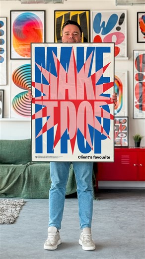 Make it Pop. 💥 Clients like to use that phrase without actually knowing what they want. Or is it just me? This design is covered in one of my tutorials on Patreon, it’s also available as art print in my shop (bit.ly/posterlad). Have a chilled Sunday everyone! | PosterLad