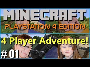 Minecraft PS4 Edition: 4 Player Adventure - #1 The Start!!(Family Multiplayer Split Screen)