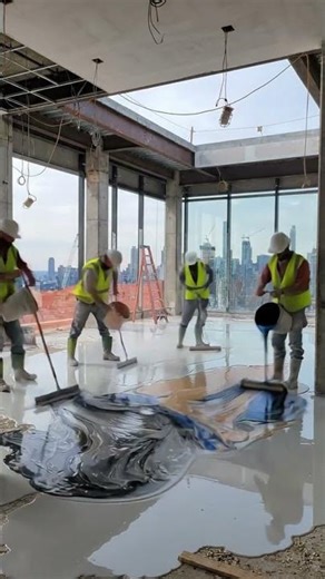 THIS MARBLE EPOXY FLOOR IS INSANE! 😱 #epoxyfloor #diy #renovation