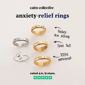 Get one for you and your bestie! Fidget Jewellery that's tarnish-free, heat-proof, and designed to calm your mind... 💍 Shop our fidget ring deal, plus free UK shipping for this month only 💖 Shop now >> calmcollectiveco.com/collections/anxiety-relief-rings | Calm Collective